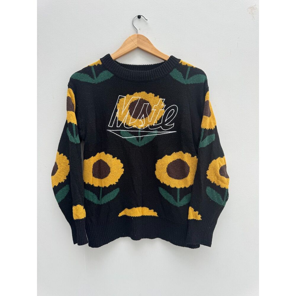 Rare "Mste" Variant Sunflower Knit Streetwear Jumper Sweater Size M